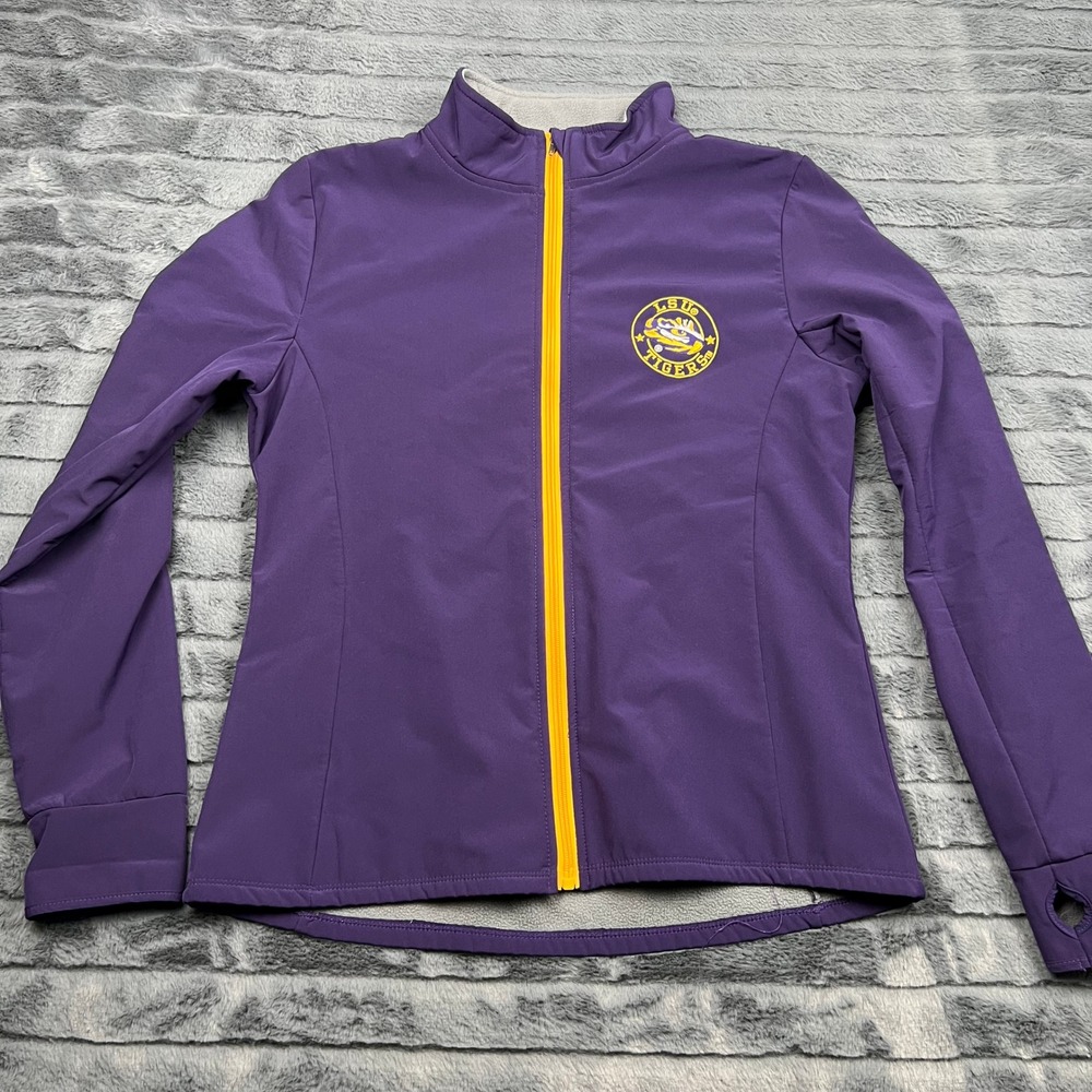 Russell LSU Tigers Kids Purple Full Zip Softshell Jacket Fleece Lined L 12/14